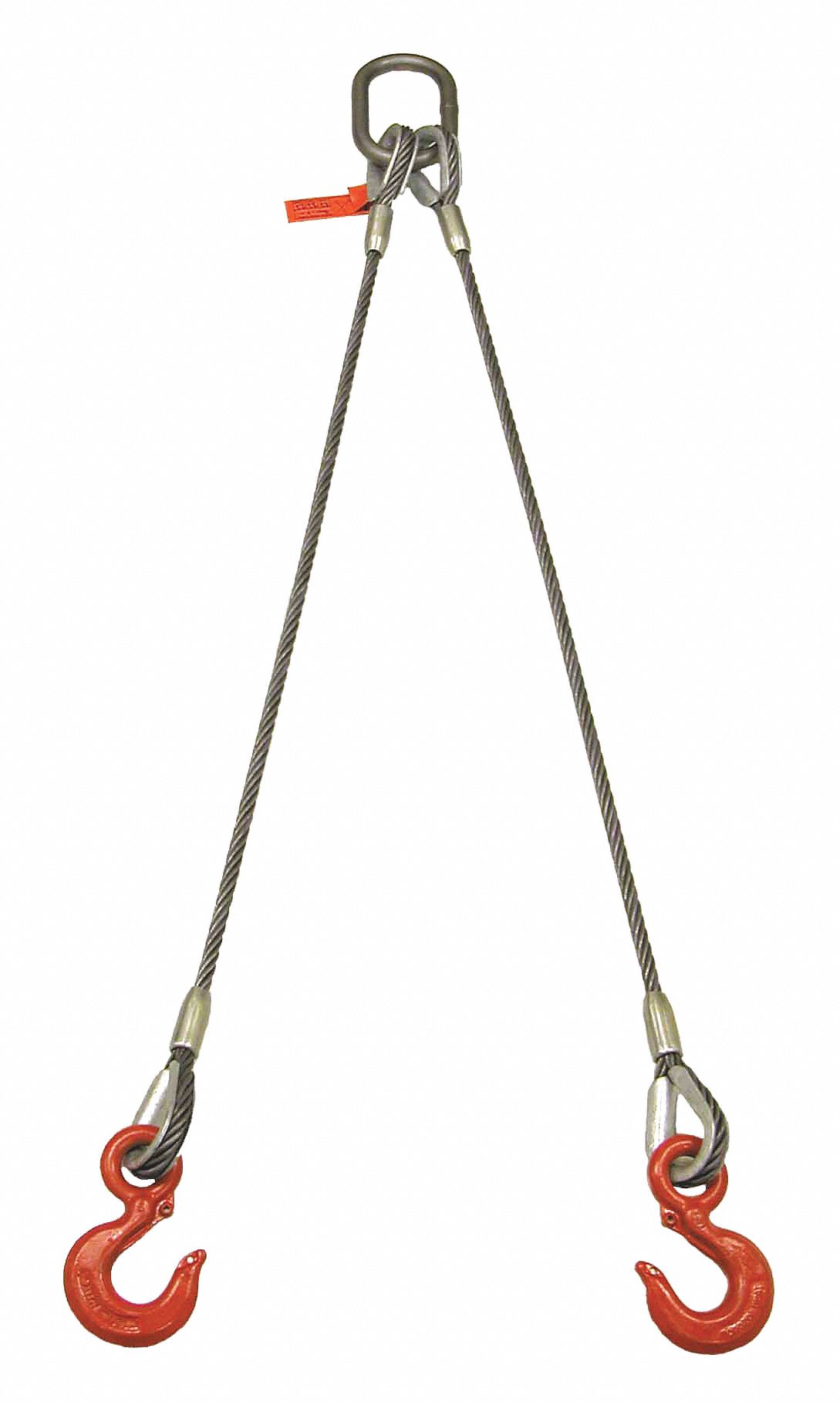 SLING,STEEL ROPE,2-LEG HOOK,1/2"X5FT