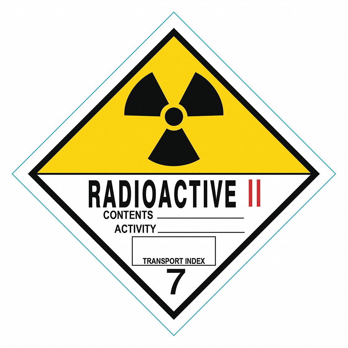 Radioactive II, 4 in Label Wd, DOT Container Label 8NGG58NGG5 Grainger
