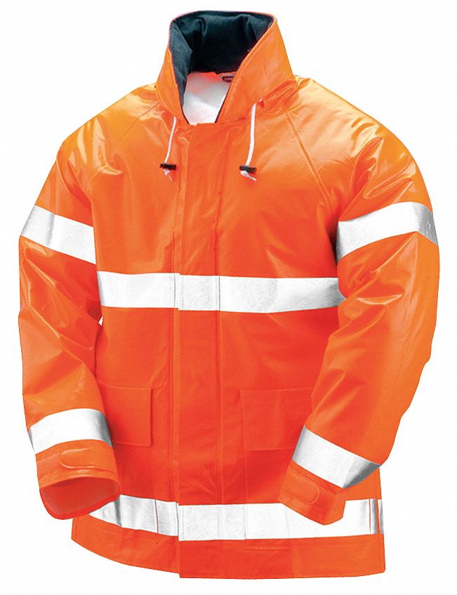 8PJJ2 - Arc Flash Rain Jacket W/Hd 5XL HiVis Orn