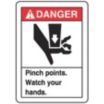 Danger: Pinch Points Watch Your Hands. Signs