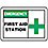 First Aid Sign,10 x 14In,GRN and BK/WHT