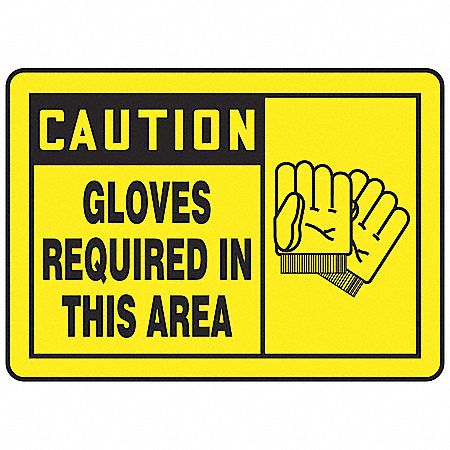 Safety Label: Vinyl, Adhesive Sign Mounting, 3 1/2 in x 5 in Nominal Sign Size, 0.02 in Thick, 5 PK