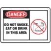 Danger: Do Not Smoke, Eat or Drink In This Area Signs
