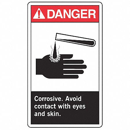 Safety Label: Vinyl, Adhesive Sign Mounting, 5 in x 3 1/2 in Nominal Sign Size, 0.02 in Thick, 5 PK