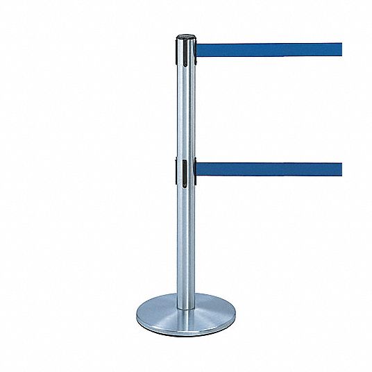 Dual-Line Post w/Belt,38 In,Black - Grainger