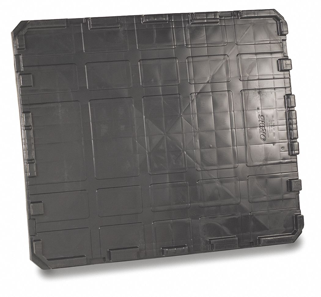 ORBIS Bulk Container Lid, Black, 2 1/2 inH x 48 inL x 40 inW, 1EA