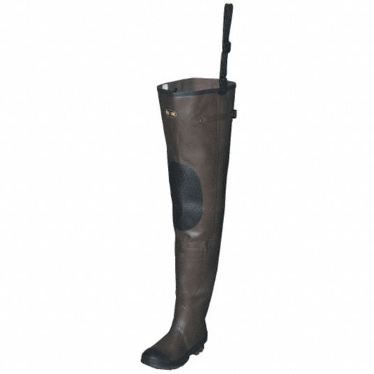 Hip Wader, Men's, 11, Plain, Brown/Black, 20