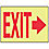 Exit Sign,10 x 14In,R/YEL,PLSTC,Exit,ENG