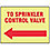 Fire Sprinkler Control Valve Sign,R/YEL
