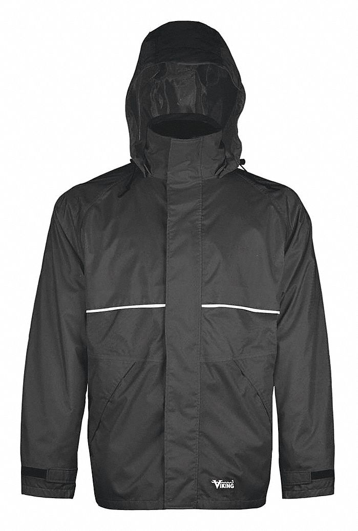 RAIN JACKET,NYLON,SZ 2XL,BLACK