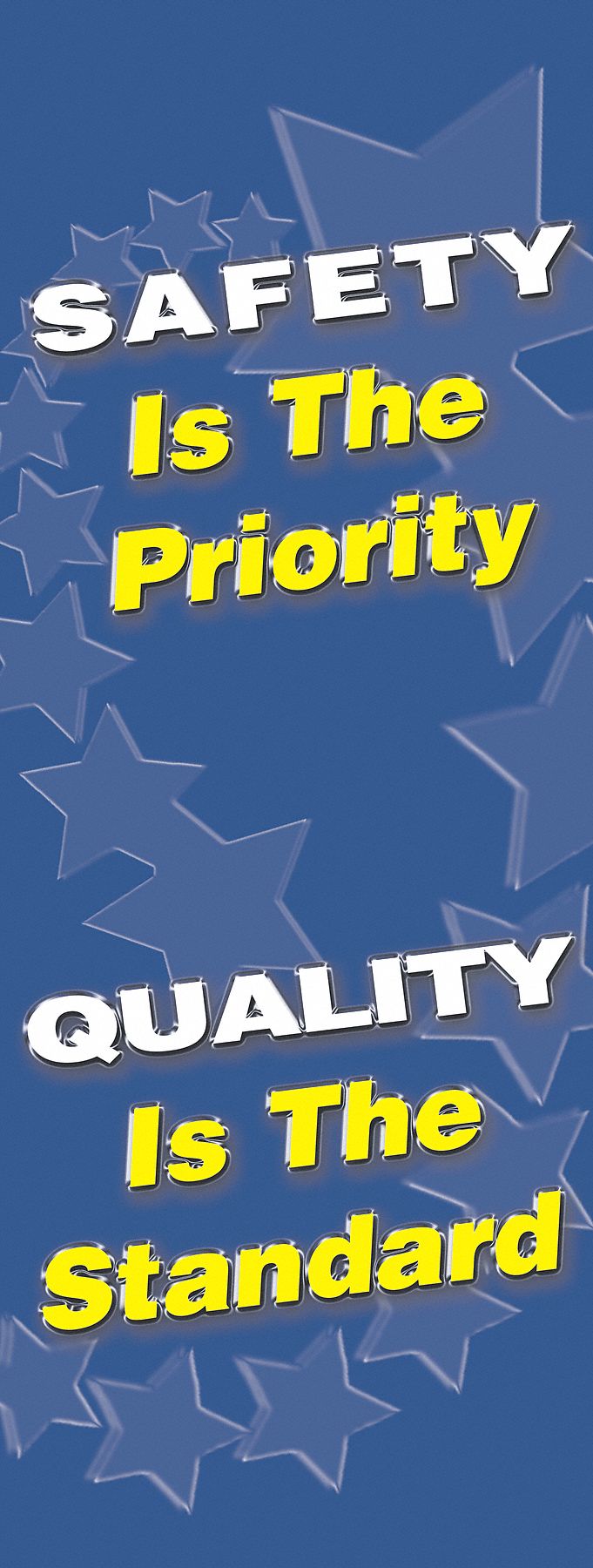 Safety Banner: Poly Sheeting, 74 in x 28 in Nominal Sign Size, Indoor/Outdoor, 1 Printed Sides