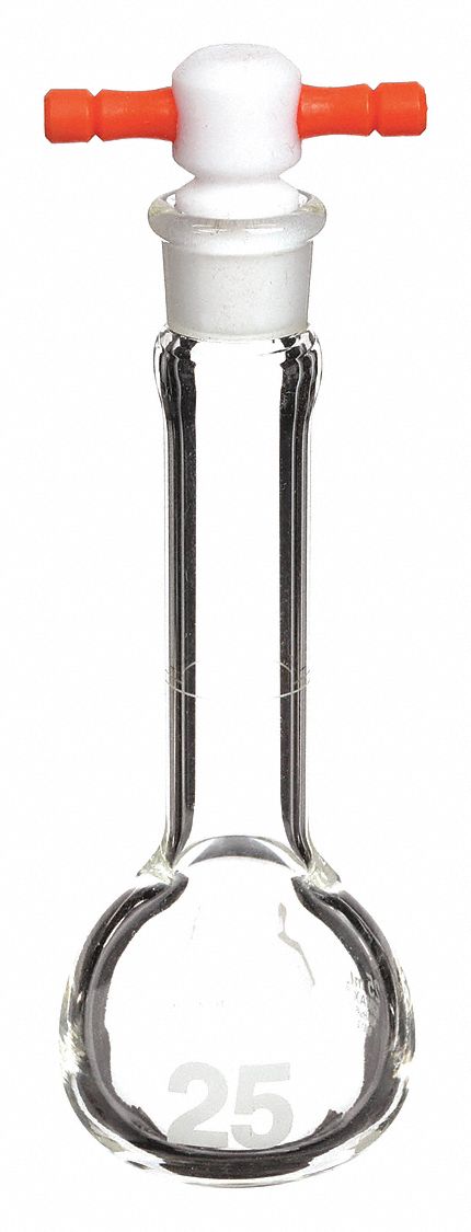 KIMBLE, 25 mL, Colorless, Volumetric Flask - 8GEM5|92812F-25 - Grainger