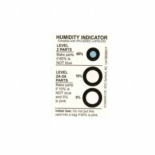 2 in Wd, 3 in Lg, Humidity Indicator - 8GFK3|51060HIC125 - Grainger