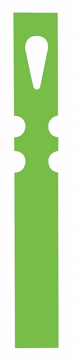 Blank Tag: Coated Paper, Green, 0.009 in Thick, Rectangle, 1 in x 7 1/2 in, 1, 000 PK