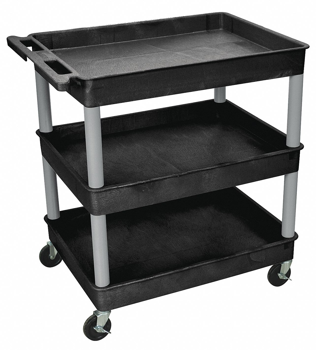 400 lb Load Capacity, 32 in x 24 in, Utility Cart with Deep Lipped Plastic Shelves 8GPT8