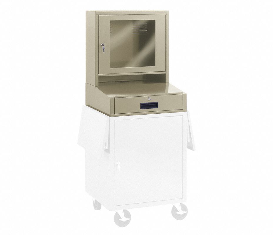 EDSAL Gabinete para Monitor LCD, Arena, 24-1/2" x 10" x 26", Acero