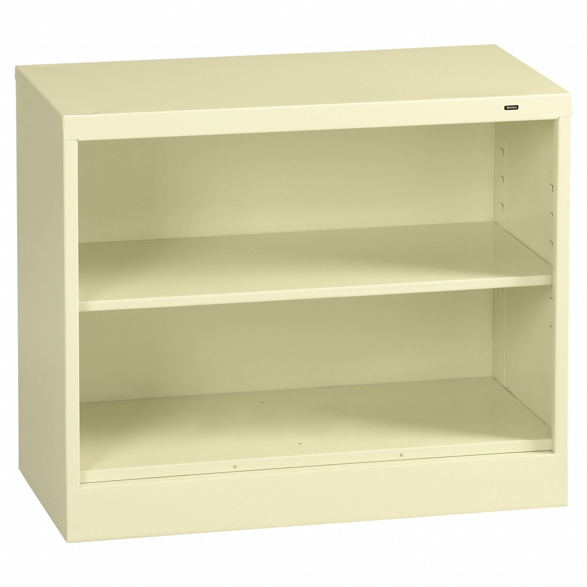 Bookcase: Champagne, Steel, 30 in Overall Ht, 36 in Overall Wd, 18 in Overall Dp, 1 Shelves