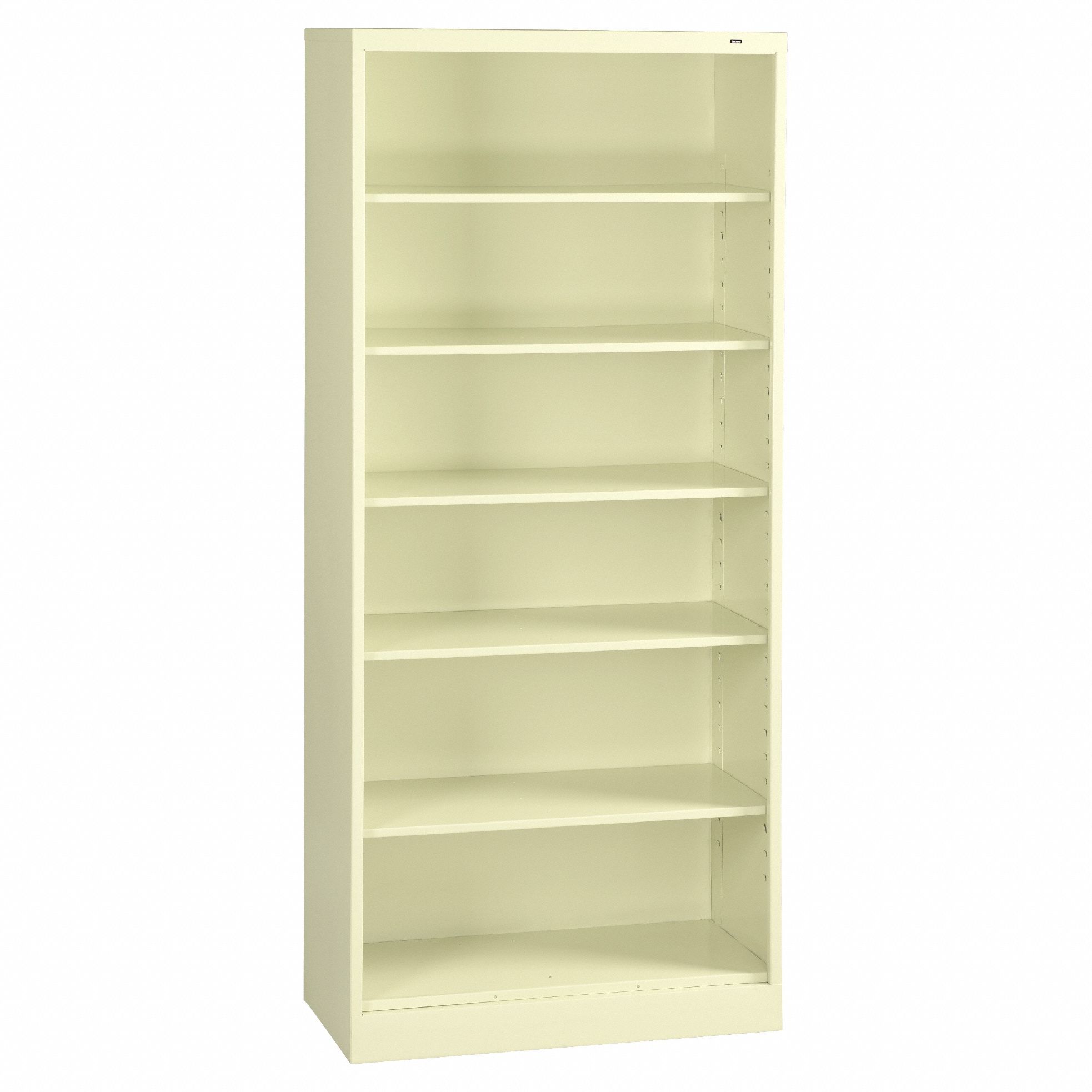 Bookcase: Champagne, Steel, 84 in Overall Ht, 36 in Overall Wd, 18 in Overall Dp, 5 Shelves