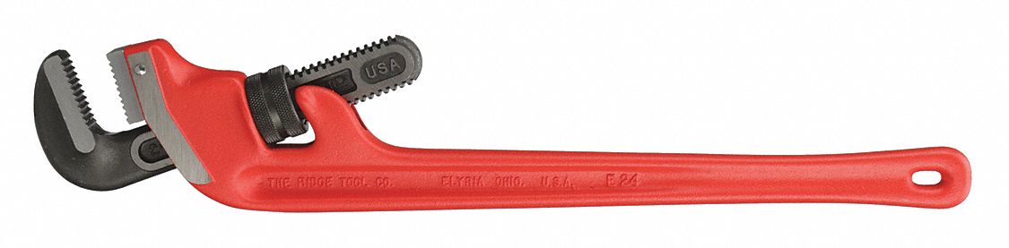 END PIPE WRENCH, I-BEAM MALLEABLE IRON HANDLE, 24 IN L