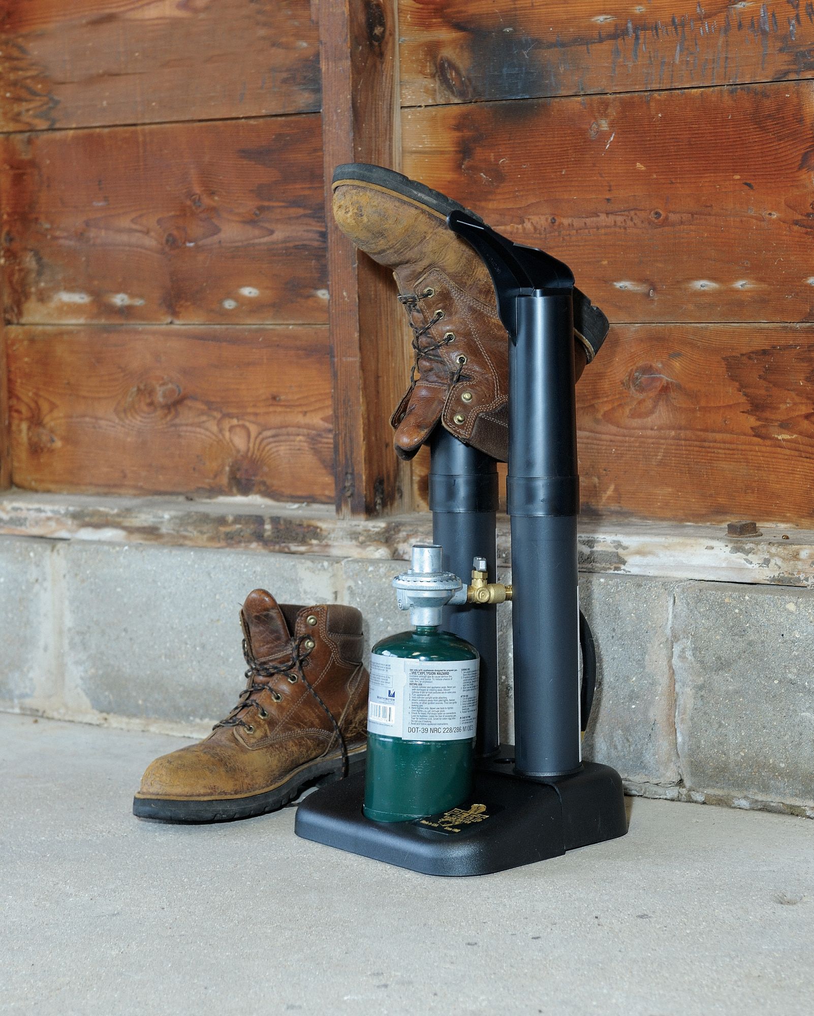 Propane Boot Dryer, Base is 9 in W X 10 in L X 2 in H, Attached Tube is ...