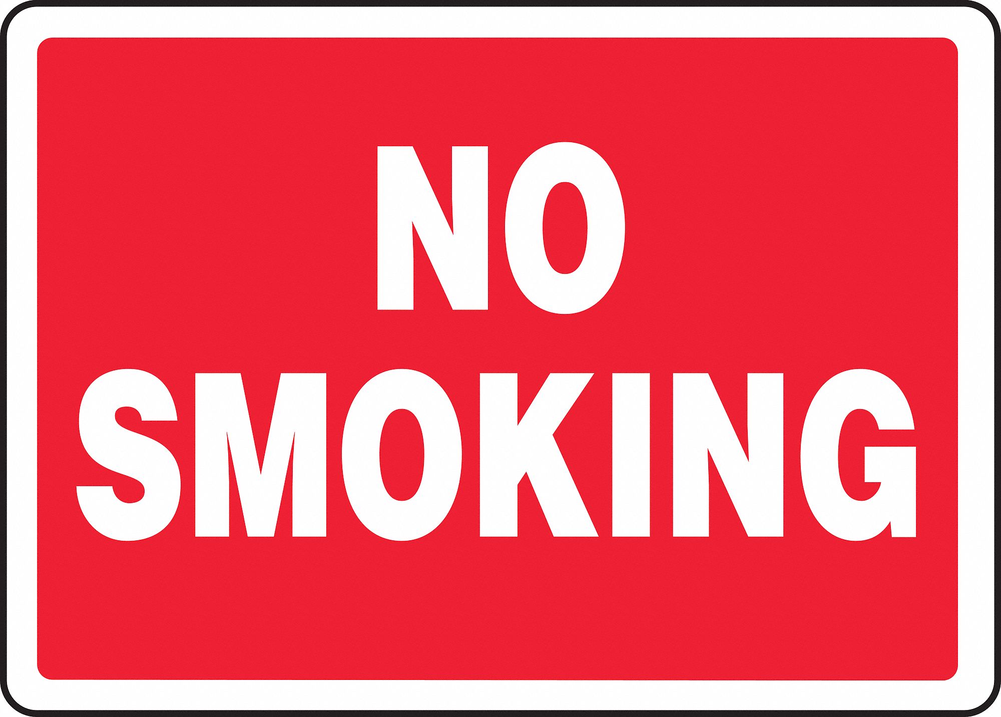 NO SMOKING SIGN, VINYL, RECTANGLE, ENGLISH, NOT RETROREFLECTIVE GRADE