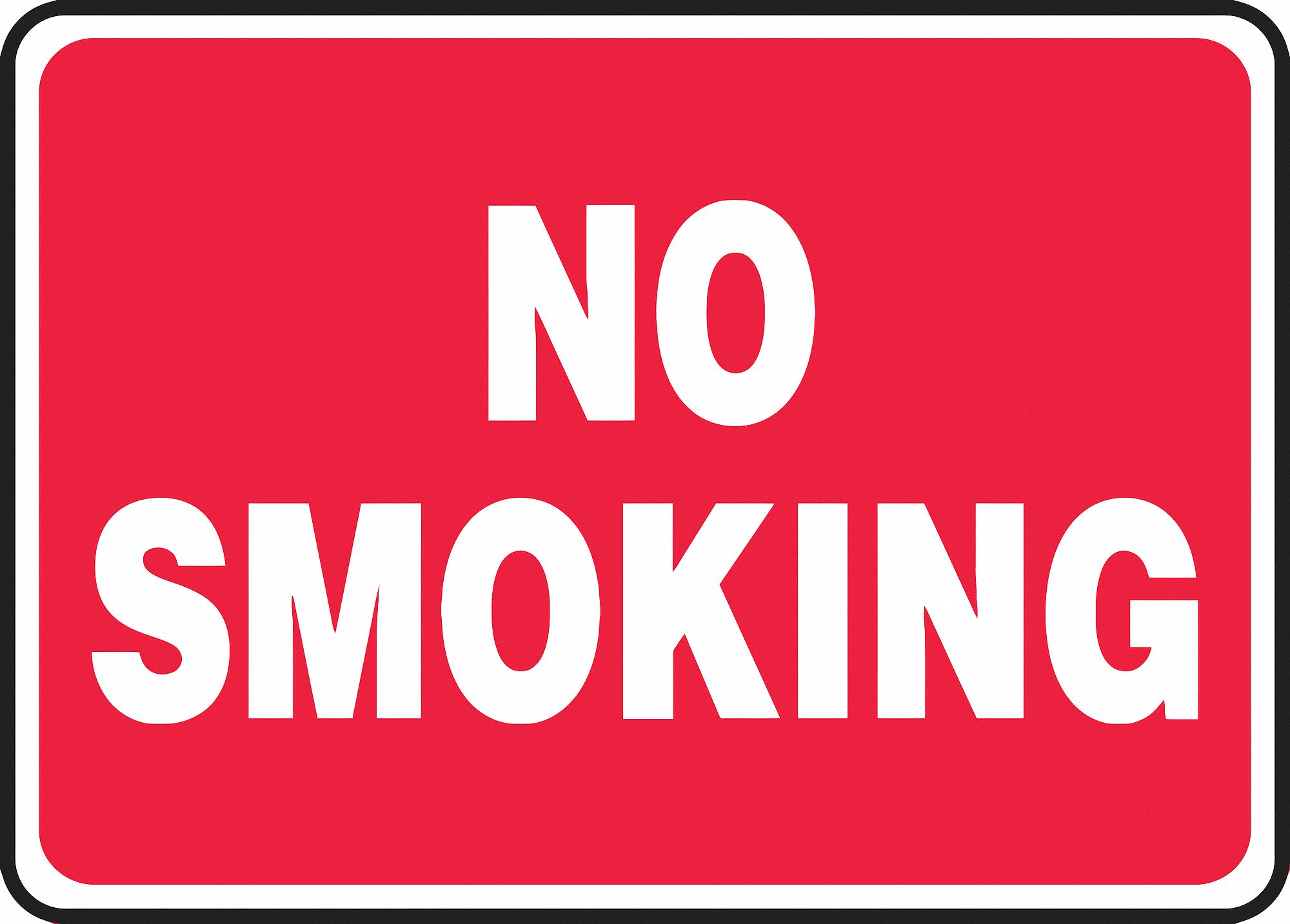 NO SMOKING SIGN, NO HEADER, VINYL, 7 IN X 10 IN, ADHESIVE SURFACE, NOT RETROREFLECTIVE