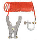 COILED GROUNDING WIRE,CLAMP,10 FT.