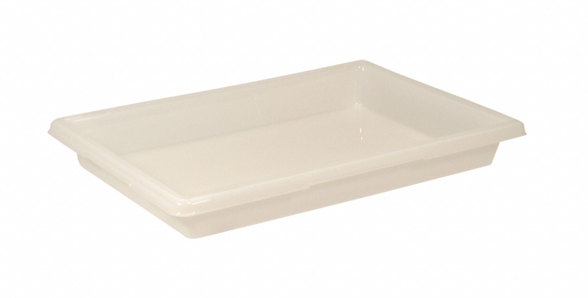 Food/Tote Box: 5 gal Capacity, White Body, Polyethylene, White
