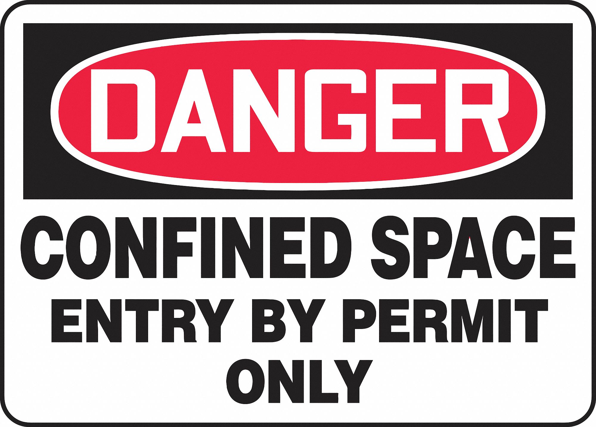 DANGER SIGN, ALUMINUM, RECTANGLE, ENGLISH, NOT RETROREFLECTIVE GRADE