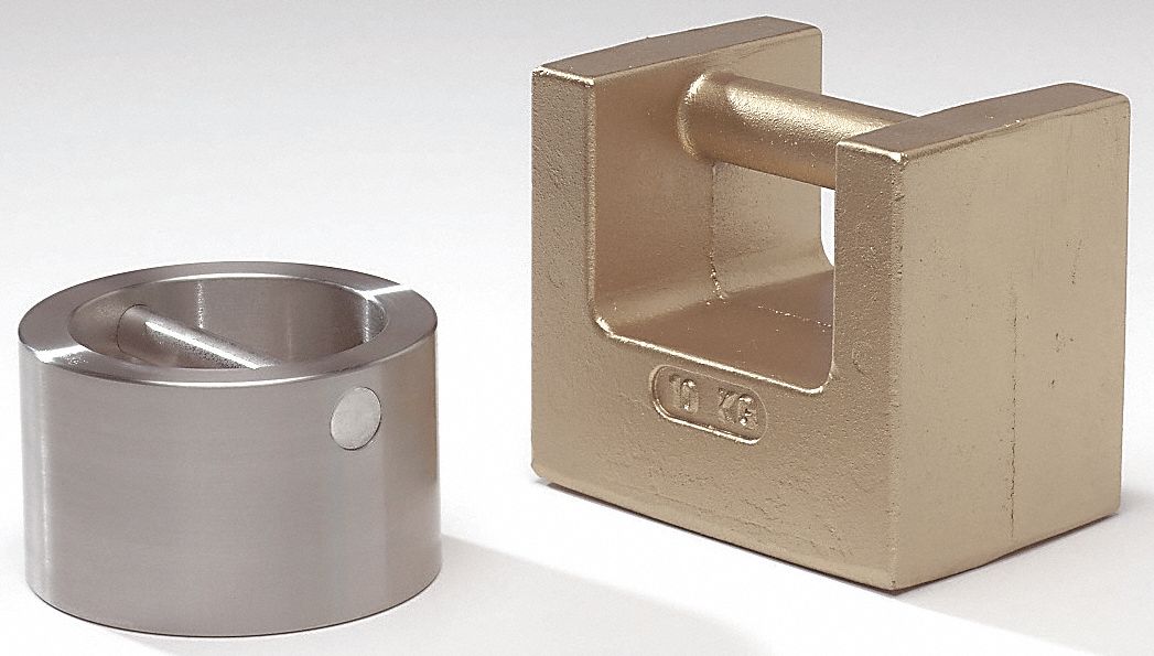 Calibration Weight: 10 kg Nominal Mass, F, No Certificate, Cast Iron, Metric