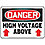 Danger Sign,10 x 14In,R and BK/WHT,AL,HV