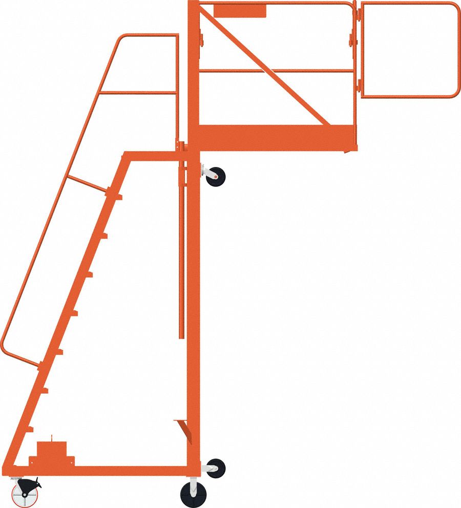 Ballymore Cantilever Rolling Ladder 9 Steps 113 In To 164 In Platform Ht 24 In Platform Wd