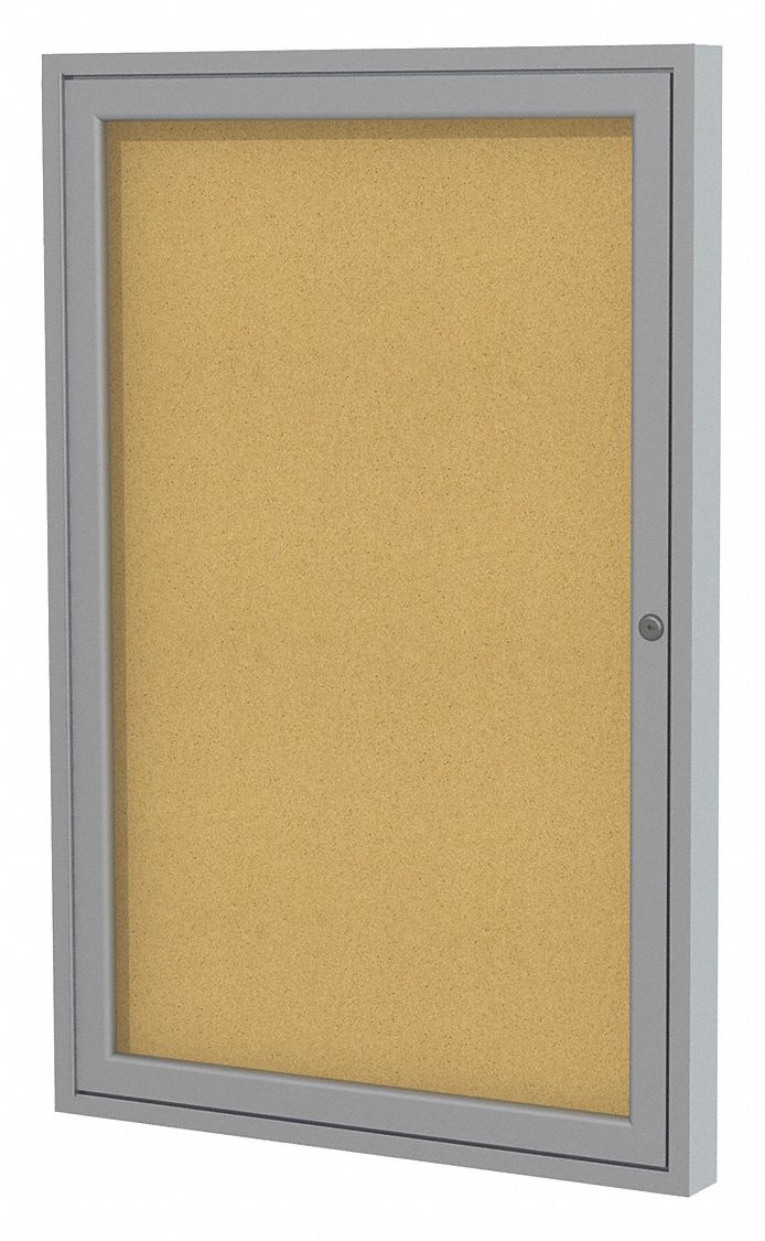Black by Ghent Ghent 24 x 18 Bronze Aluminum Frame Enclosed Recycled Rubber Bulletin Board PB12418TR-BK 