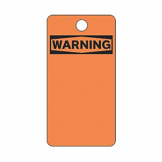 Orange, 25, Warning Tag - 9TV19|5600V - Grainger