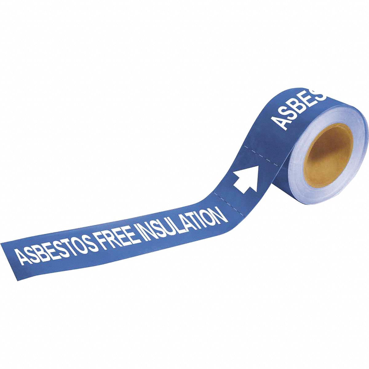 Pipe Marker: Asbestos Free Insulation, Blue, Blue, Fits 1 1/2 to 2 in Pipe O.D., 25 Pipe Markers