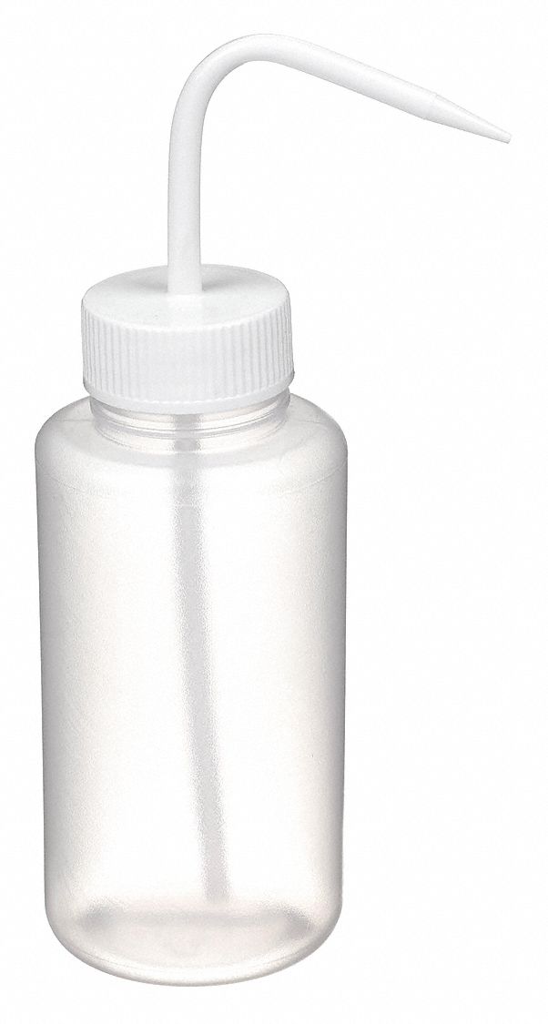 Wash Bottle: 16.9 fl oz Capacity - oz, 500 mL Capacity - mL, No Imprinting or Write On, Nonvented