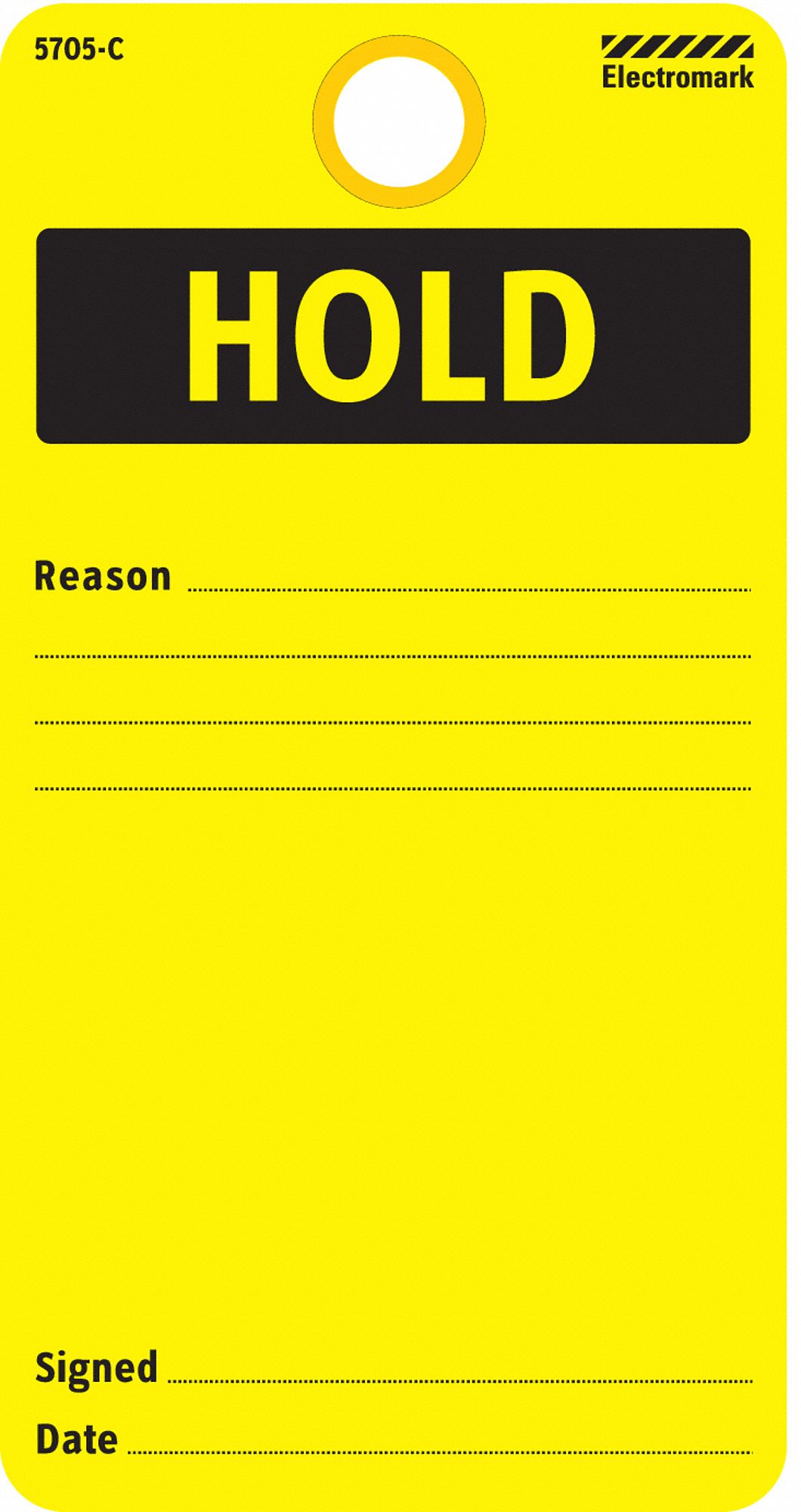 Tag: 3 in Wd, 5 3/4 in Ht, Yellow, Rectangle, Cardstock, Indoor, English, 25 PK