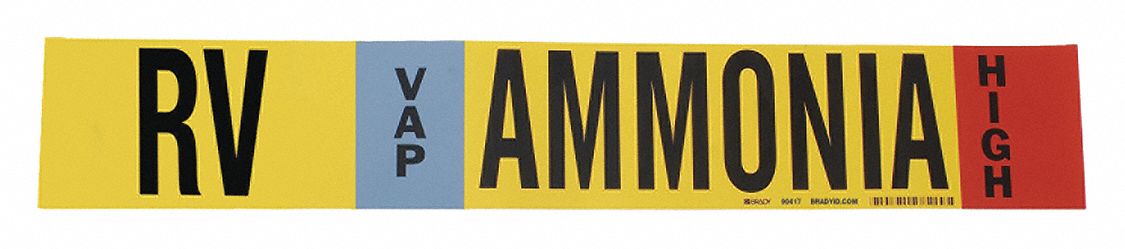 Pipe Marker: RV, VAP, High, Fits 1 1/2 to 2 3/8 in Pipe O.D., 1 Pipe Markers, With