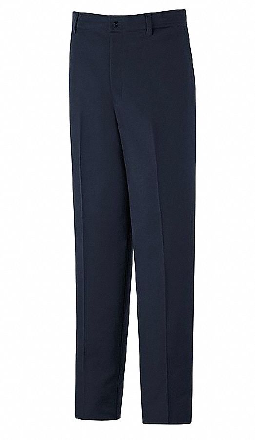 Industrial Work Pants: Men's, Industrial Pants, ( 34 in x 32 in ), Navy, Buttons, Zipper