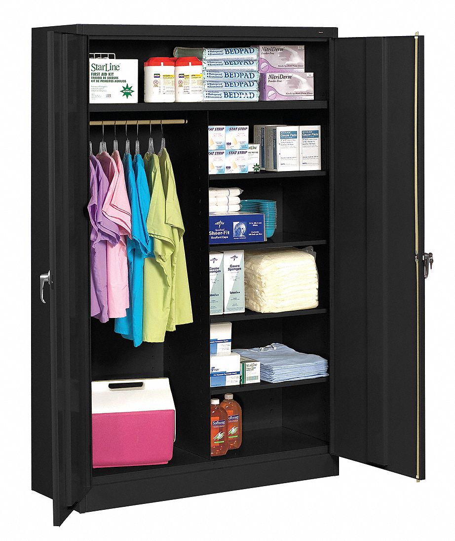 STORAGE CABINET, BLACK, 24 IN D X 48 IN W X 78 IN H