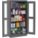 STORAGE CABINET, 36 X 24 X 72 IN, FRAME, 4 ADJUSTABLE SHELVES, SWING HANDLE/KEYED, GREY