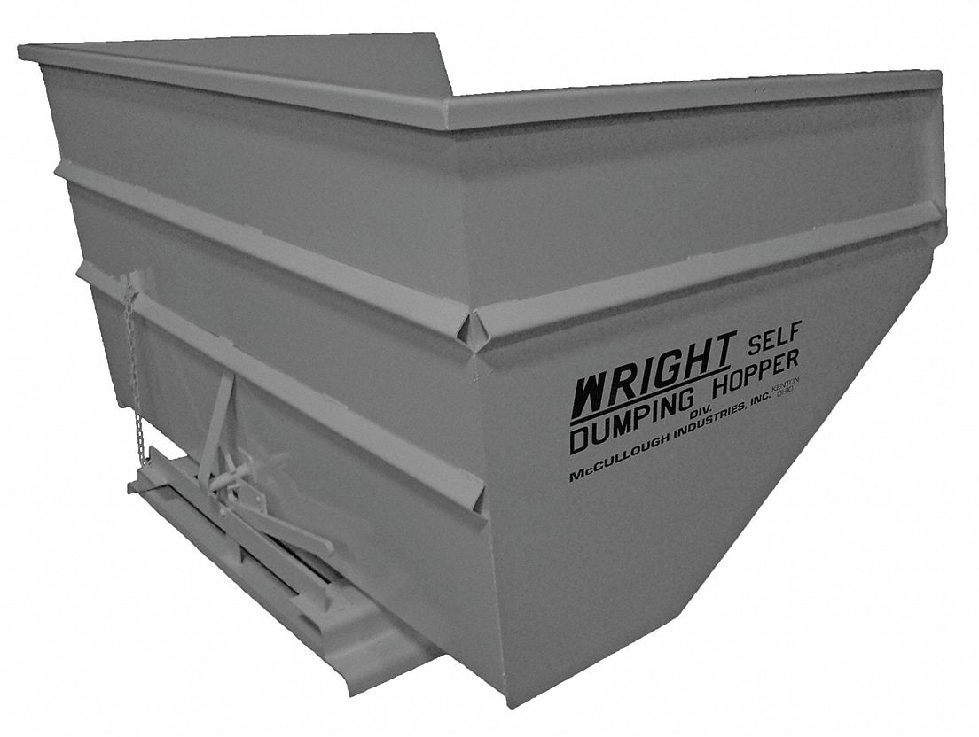 SELF DUMPING HOPPER, STANDARD, STEEL, LEVER, GREY, 6000 LB