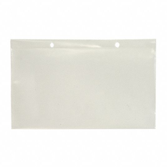 QUANTUM STORAGE SYSTEMS Polypropylene Label Holder, Clear, 5 inL x 3 ...