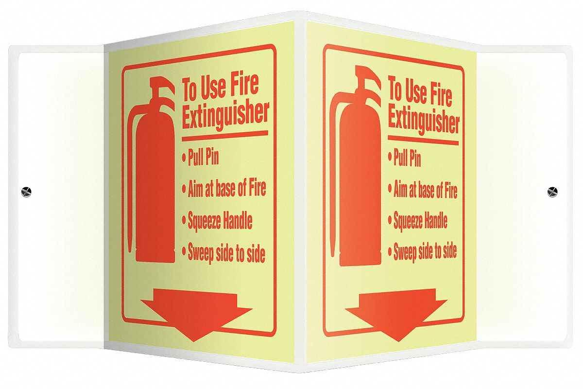 Fire Extinguisher Sign,6 x 8-3/4In,ENG