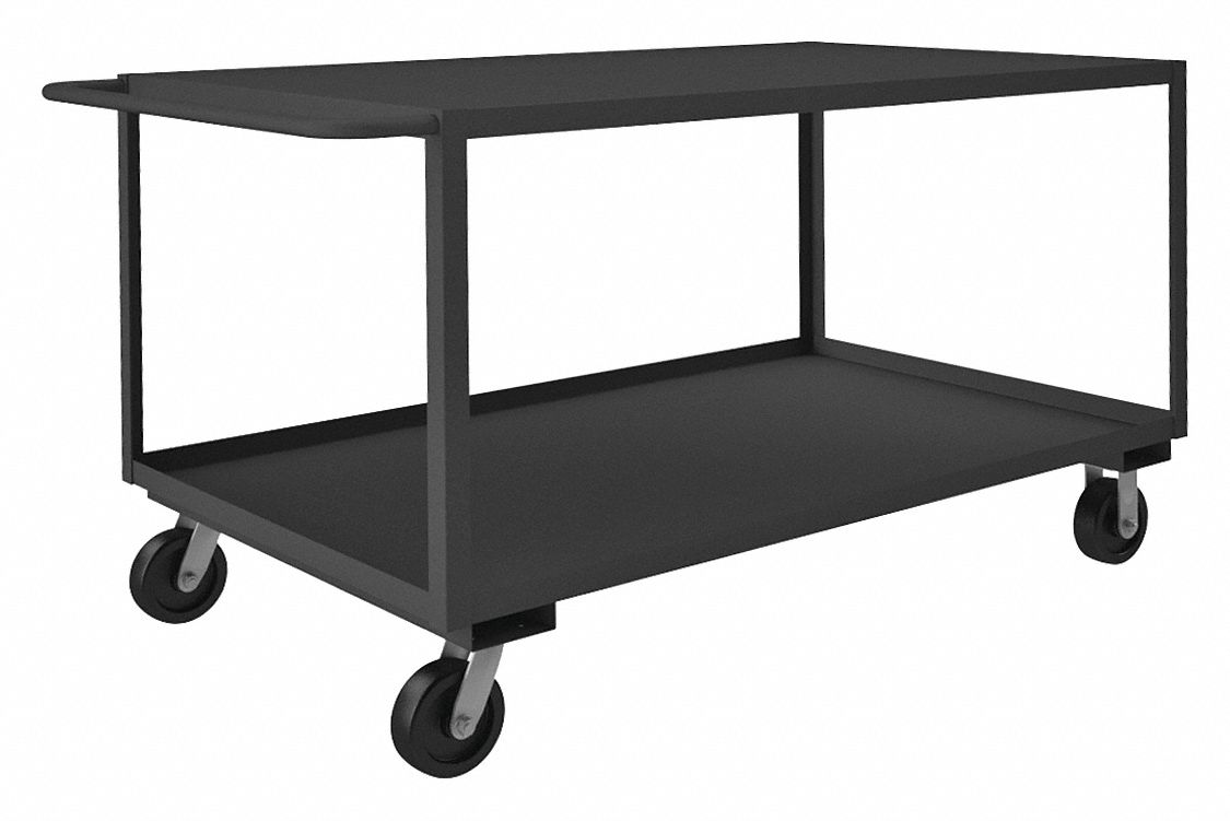 UTILITY CART WITH LIPPED & FLUSH METAL SHELVES, 3,000 LB LOAD CAPACITY, 2 SHELVES