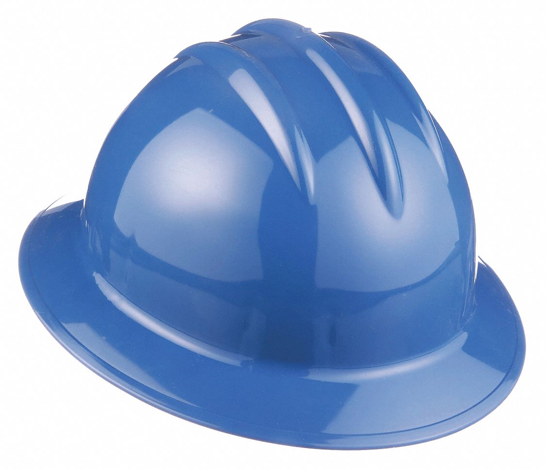 HARD HAT, CSA Z94.1-2015, TYPE 1, CLASS E/G, HDPE, 6-POINT RATCHET, FULL BRIM, BLUE