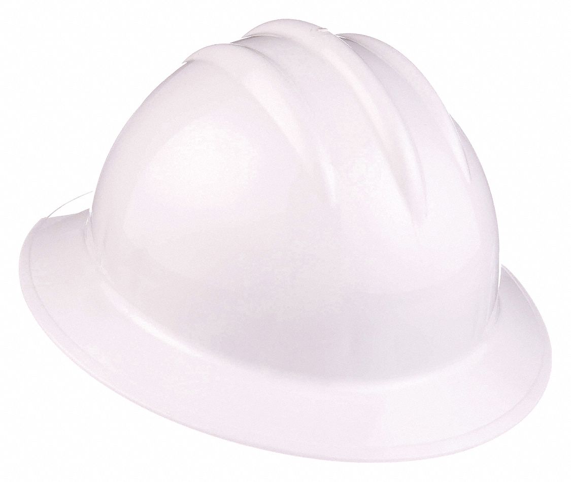 CASQUE SÉCURITÉ, CSA, Z94.1-2015, TYPE 1, CLASSE E/G, PEHD, CLIQUET 6 PTS, REBORD COMPLET, BLNC