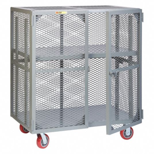 GRAINGER APPROVED Mobile Security Cart, 2000 lb Load Capacity, 59 in x ...