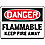 Danger Flammable Fire Sign,10 x 14In,AL