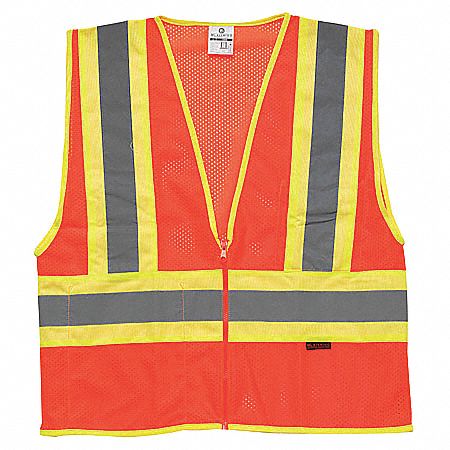 High Visibility Vest, Class 2, 3XL, Orange